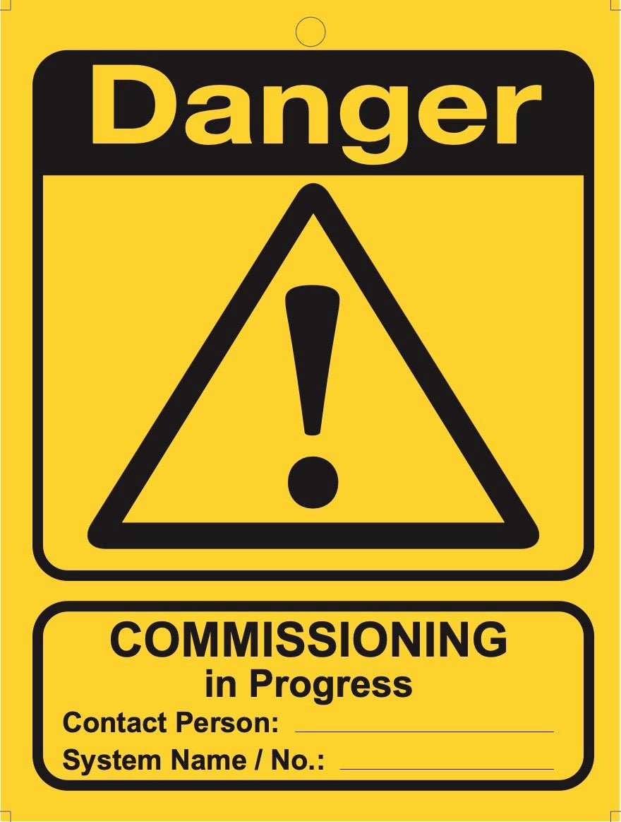 Large Safety Signage - Commissioning in Progress (10 pack) - The Lock Box -