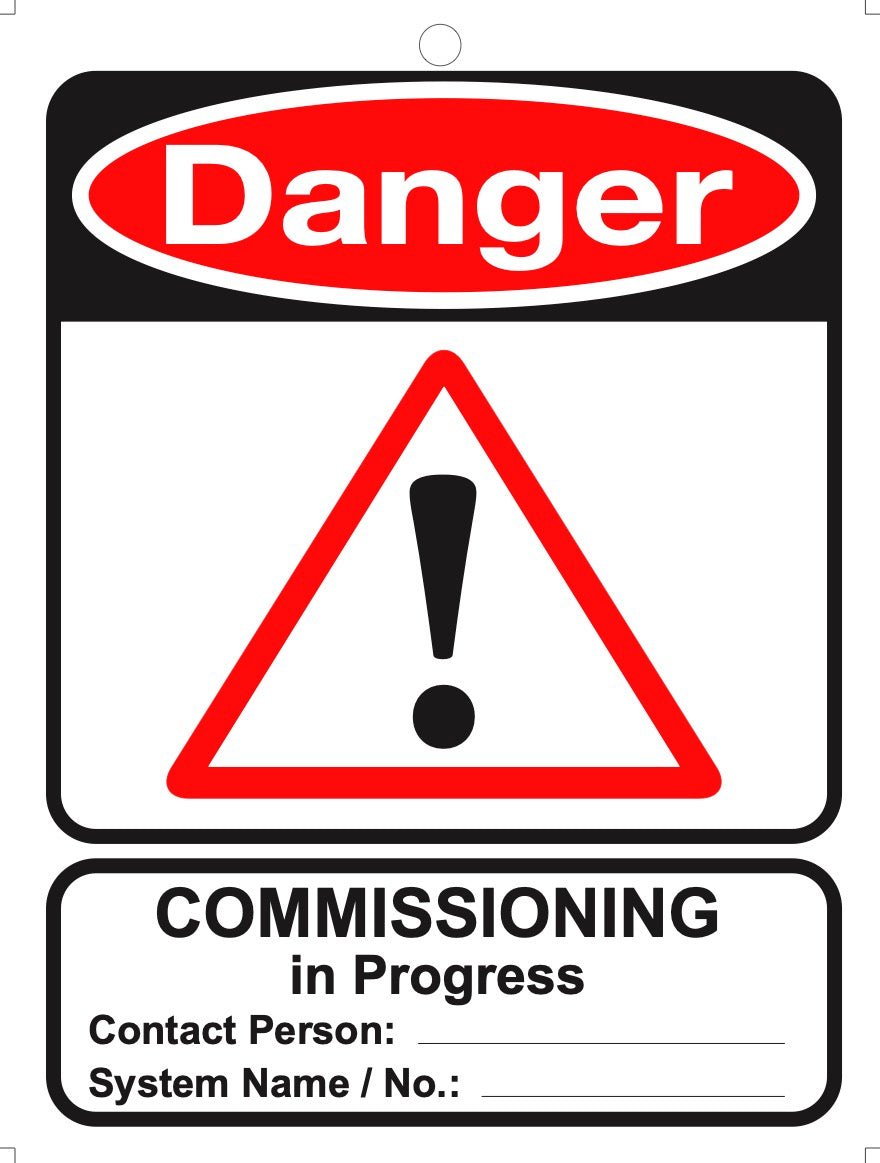 Large Safety Signage - Commissioning in Progress (10 pack) - The Lock Box -