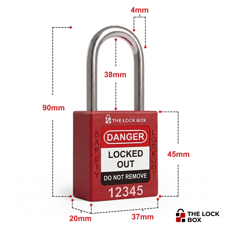 LOTO Padlock - Slim Steel - 38mm