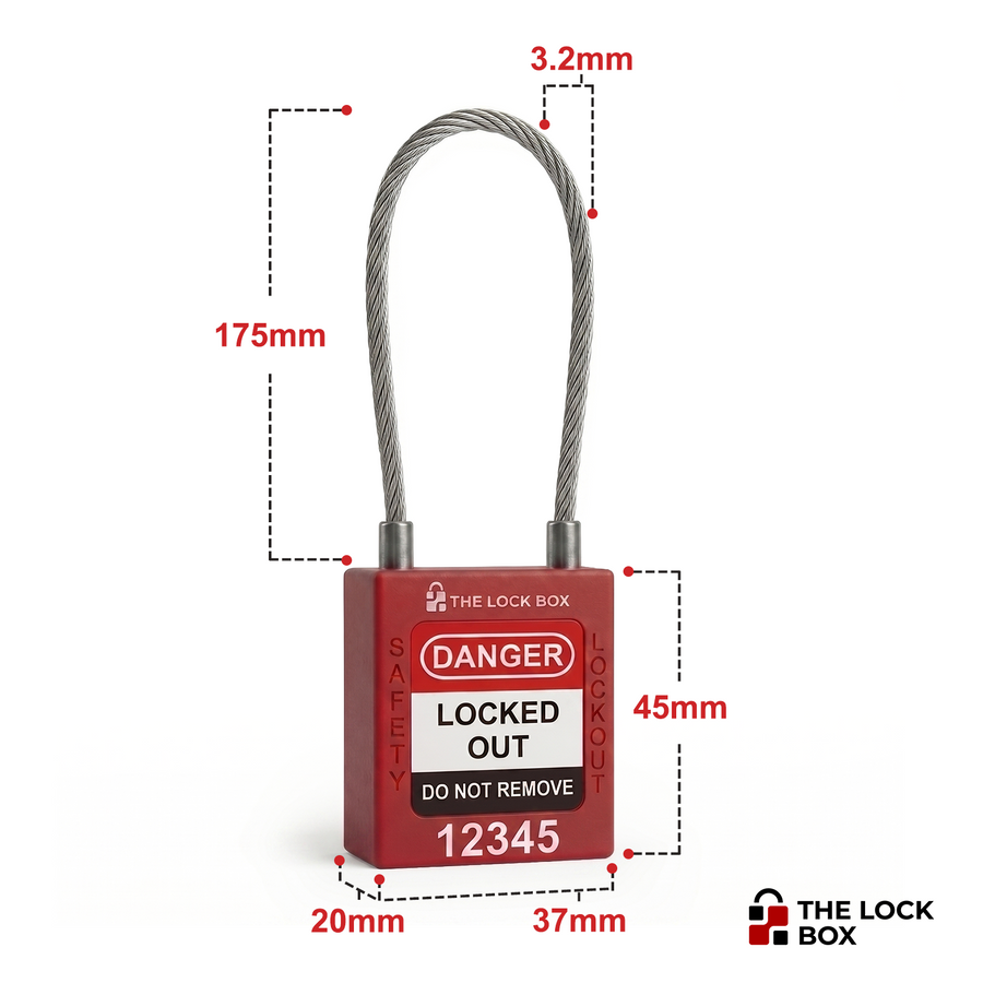 LOTO Padlock - Steel Wire