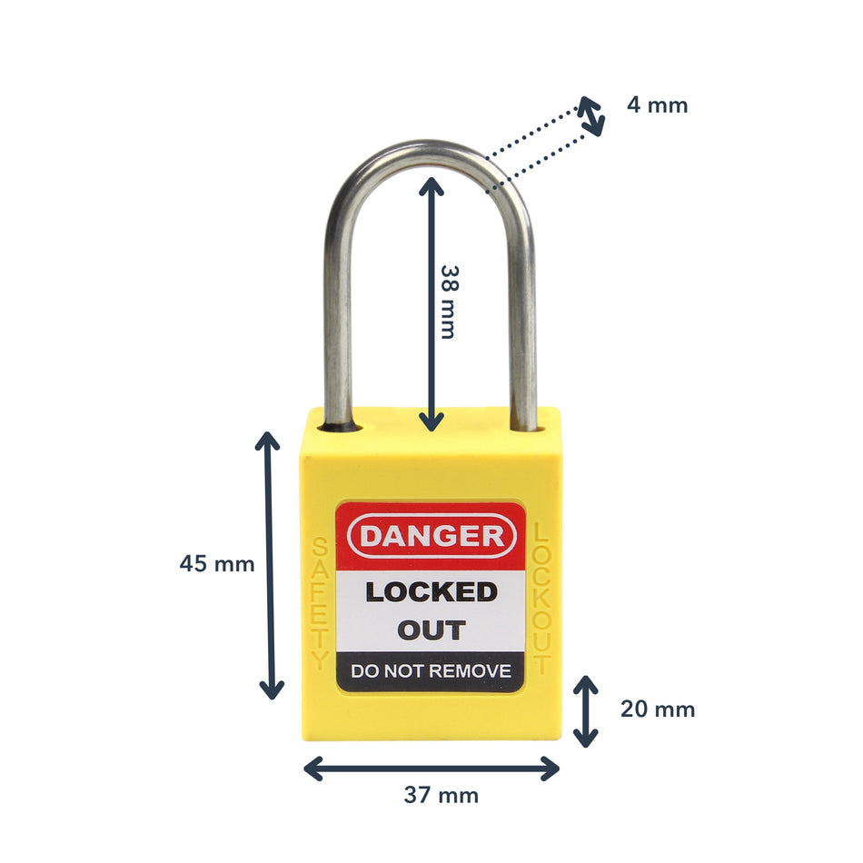 LOTO Padlock - Slim Steel - 38mm