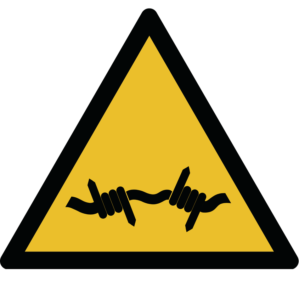 Warnschild Warnung vor Stacheldraht - W033 | ISO 7010