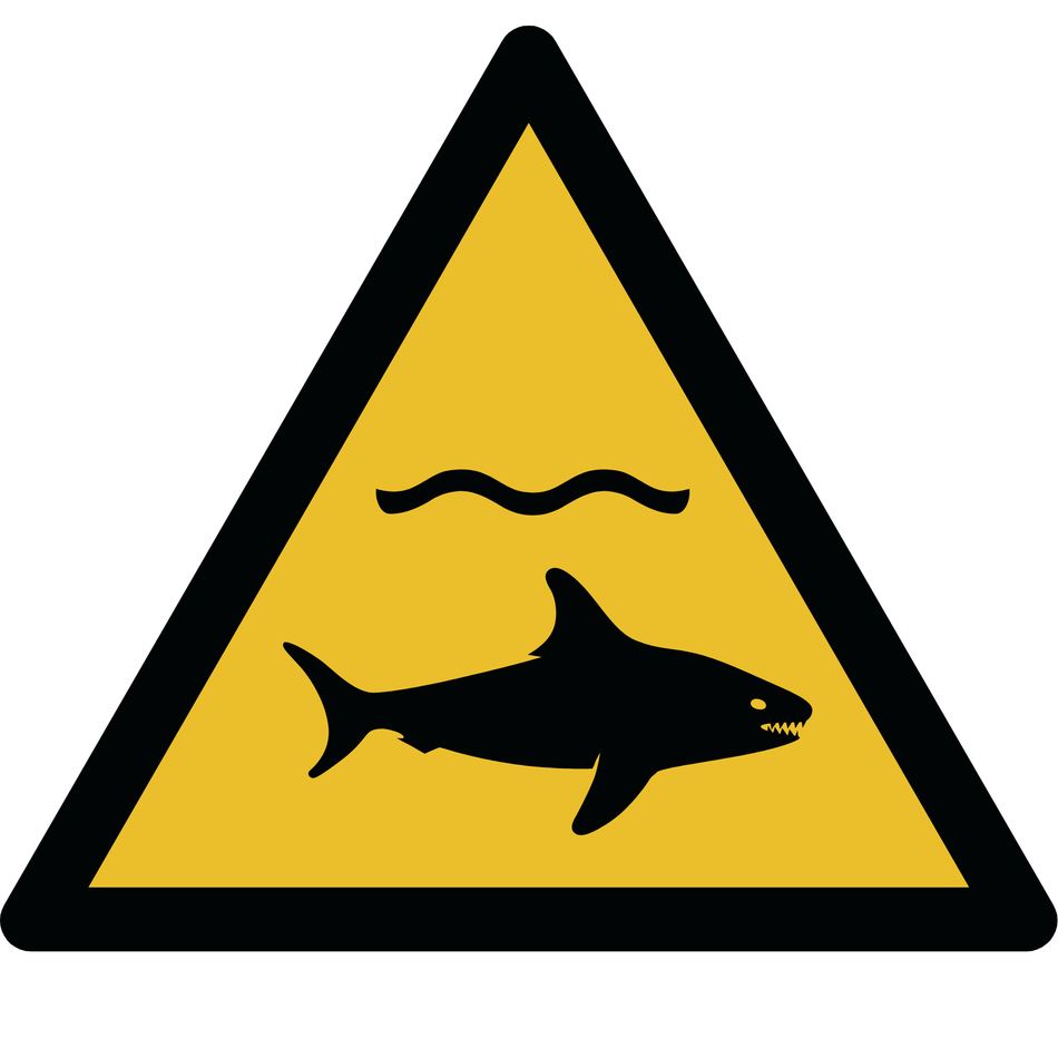 Avertissement requins - W054 | ISO 7010