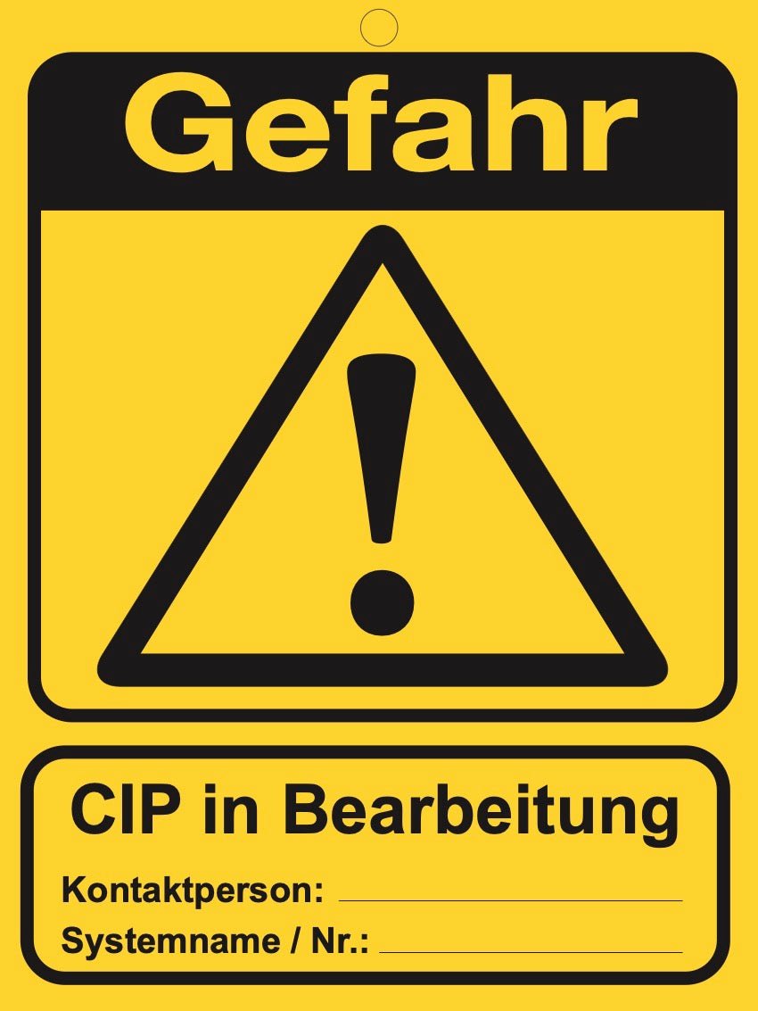 Large Safety Signage - CIP in Progress (10 pack) - The Lock Box -