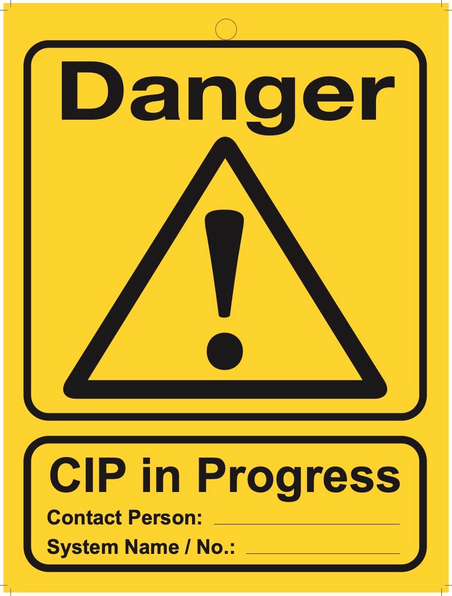 Large Safety Signage - CIP in Progress (10 pack) - The Lock Box -