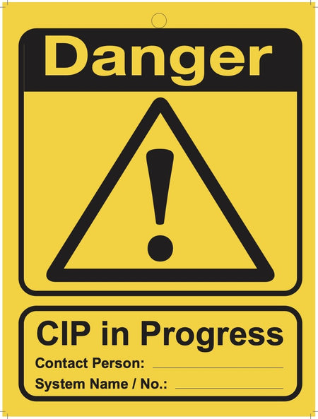 Large Safety Signage - CIP in Progress (10 pack) - The Lock Box -